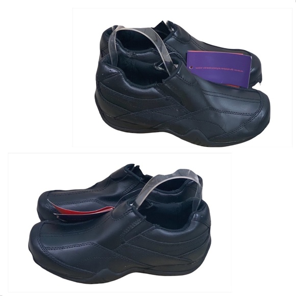 Grabbers NWT Black Leather Unisex Slip On Slip Resistant Work Shoes - Picture 4 of 14